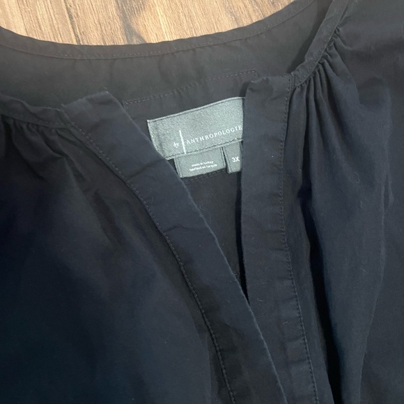 Anthropologie Somerset Mini Dres Black Cotton Tiered Smocked Waist Plus Size 3X - Picture 6 of 16